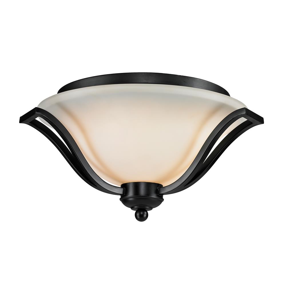 Z-Lite 702F3-BRZ 3 Light Ceiling in Bronze with a Matte Opal Shade